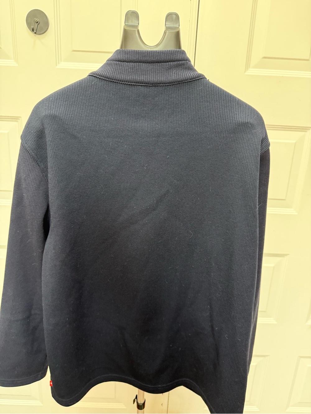 Izod Navy Full-Zip Knit Jacket - Picture 6 of 10